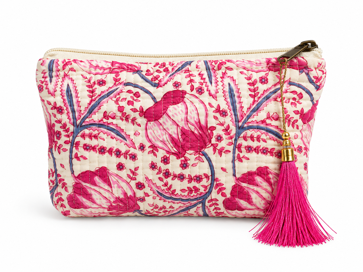 Ethnic trapezoid toiletry bag