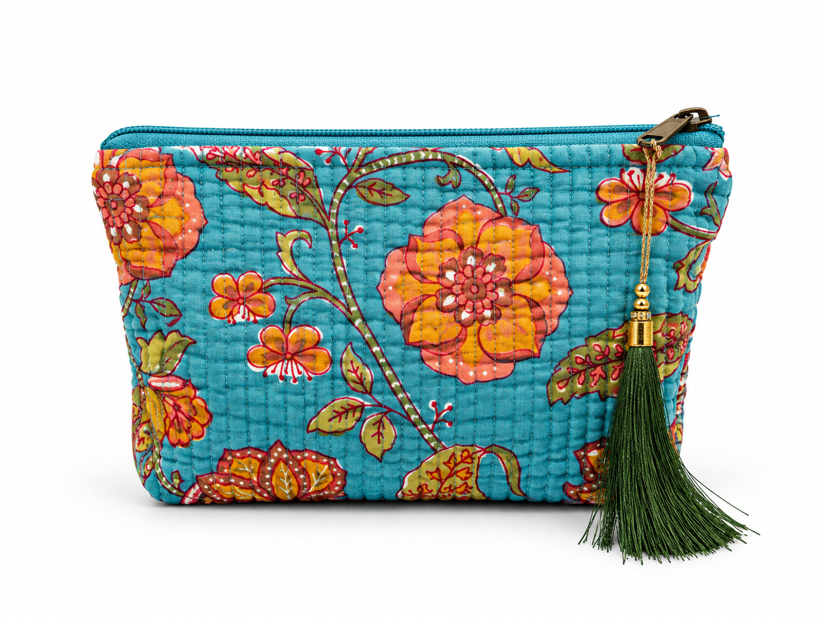 Ethnic trapezoid toiletry bag