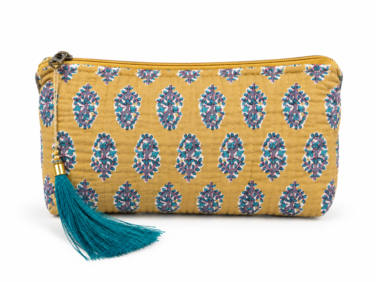 Ethnic trapezoid toiletry bag