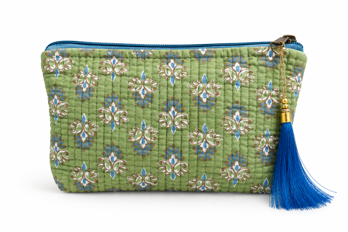 Ethnic trapezoid toiletry bag