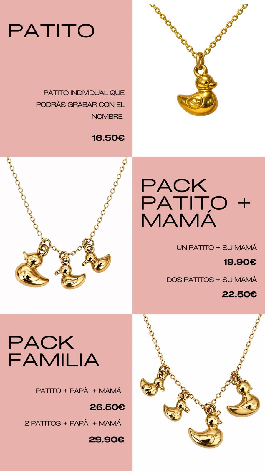 Collar Mamá + Papá + Patito